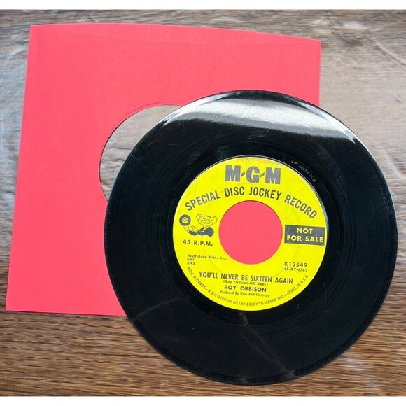 Roy Orbison Too Soon to Know / Youll Never Be Sixteen Again 45 Vinyl Rock Promo - Picture 5 of 6